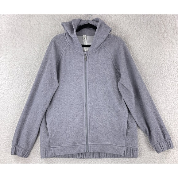 Lululemon New Wave Sweater Womens Large Gray Pave Full‎ Zip Hoodie Long Sleeve - Picture 1 of 16